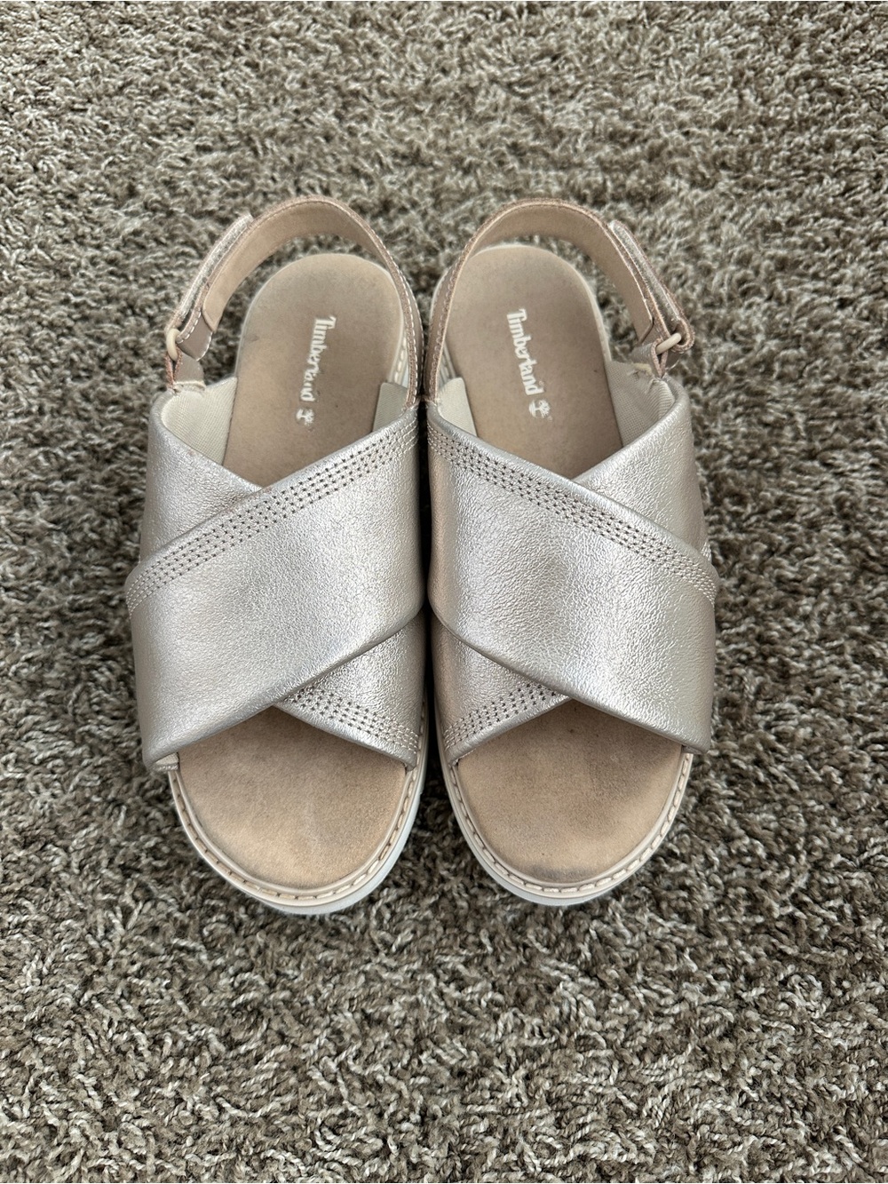 Timberland Women's Safari Dawn Backstrap Sandals in Gold Size 8.5